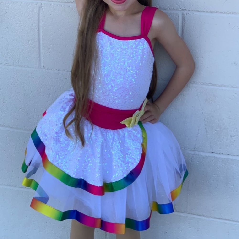 Revolution White and Pink Sequin Kids Costume